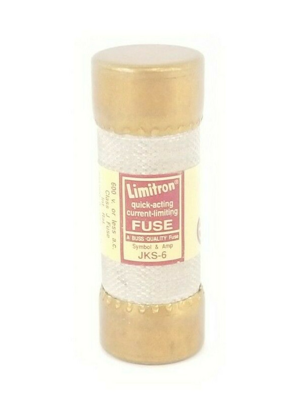 Used NEW COOPER BUSSMANN JKS-6 LIMITRON QUICK-ACTING FUSE JKS6