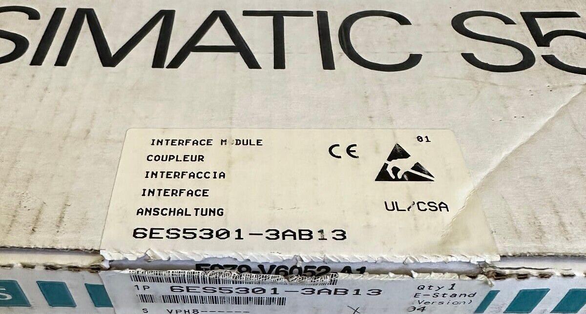 Used NEW SIEMENS 6ES5301-3AB13 / 6ES53013AB13 SIMATIC S5 INTERFACE MODULE