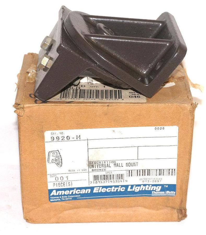 Used NEW AMERICAN ELECTRIC LIGHTING 9920-H UNIVERSAL WALL MOUNT BRONZE