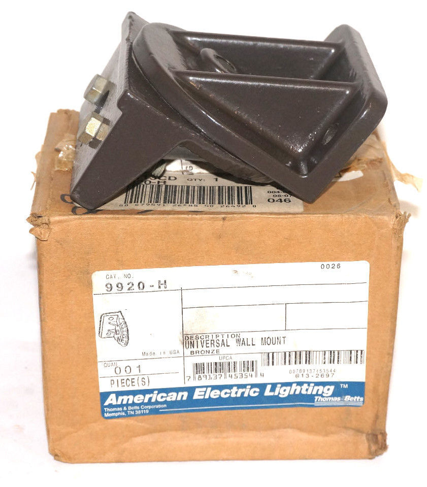 Used NEW AMERICAN ELECTRIC LIGHTING 9920-H UNIVERSAL WALL MOUNT BRONZE