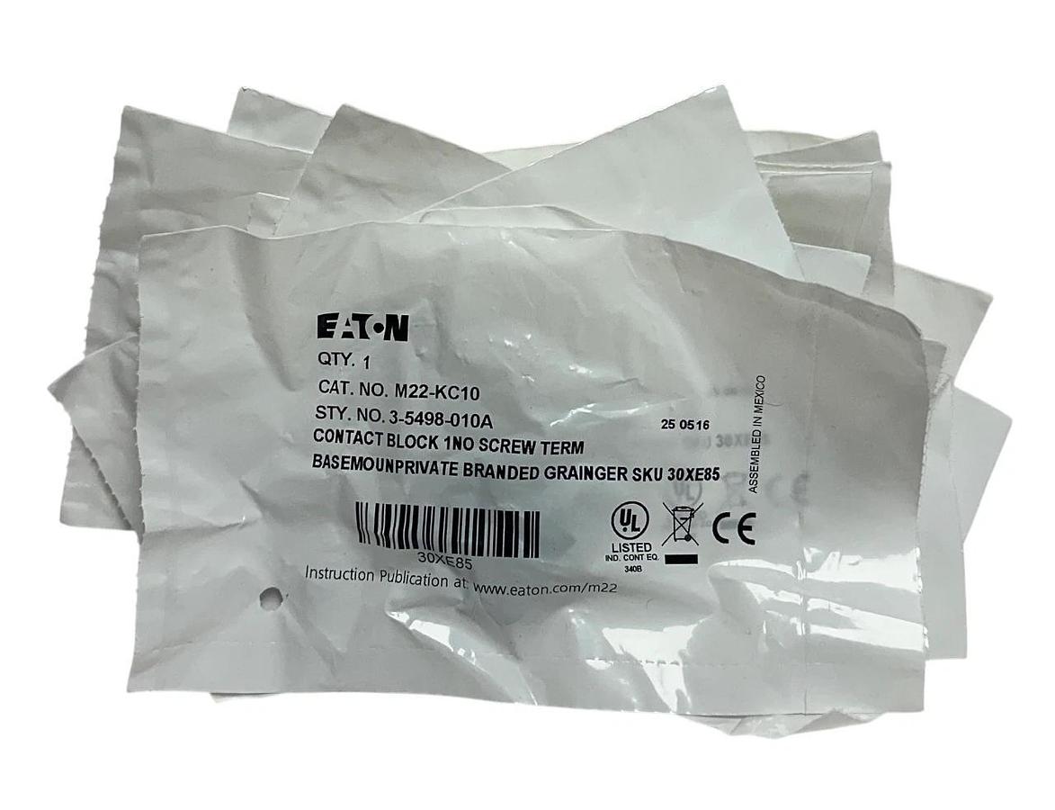 Used 12 EATON M22-KC10 / 3-5498-010A CONTACT BLOCKS 1NO SCREW TERMINAL 30XE85 NSFS