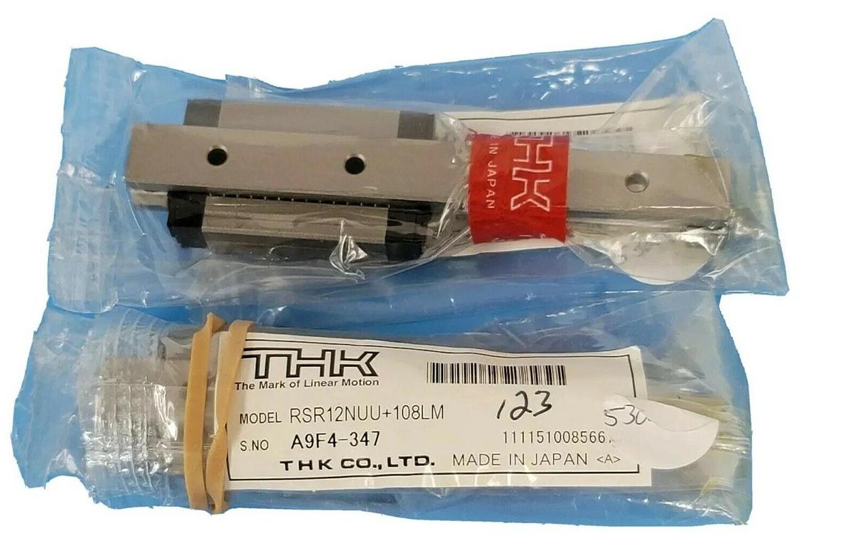 Used LOT OF 2 NEW THK RSR12NUU+108LM LINEAR SLIDES