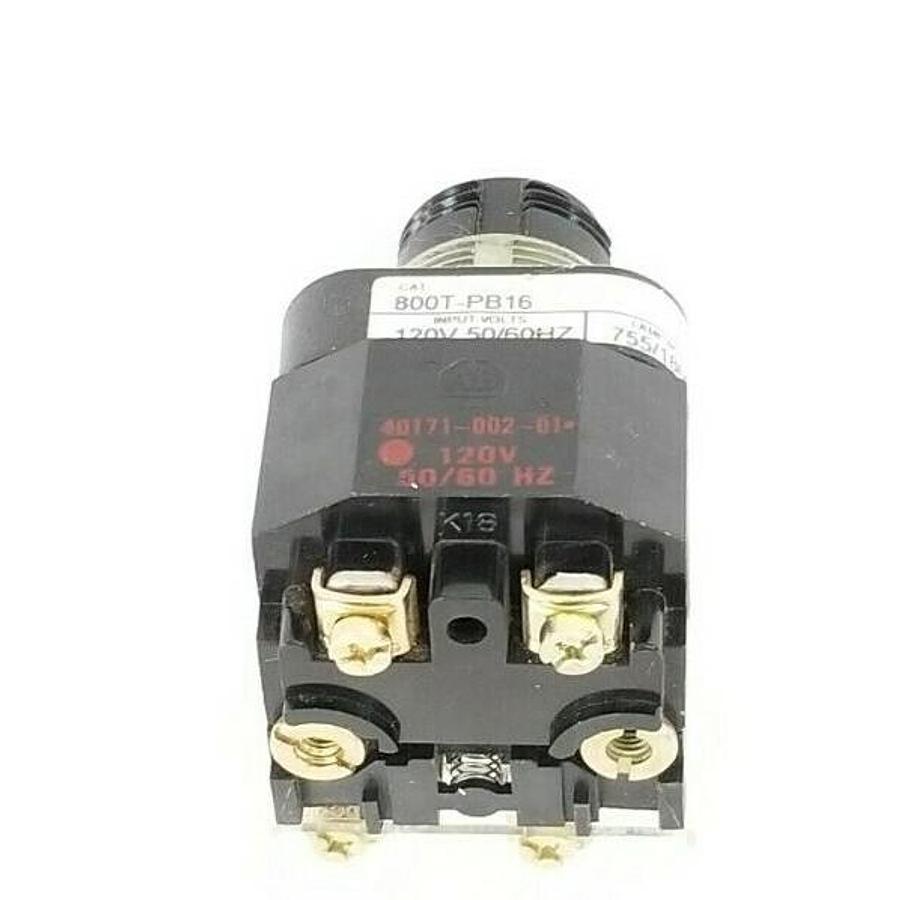 Used ALLEN BRADLEY 800T-PB16 PUSHBUTTON 800TPB16 SER. T 120V W/ 800T-XA SER. D