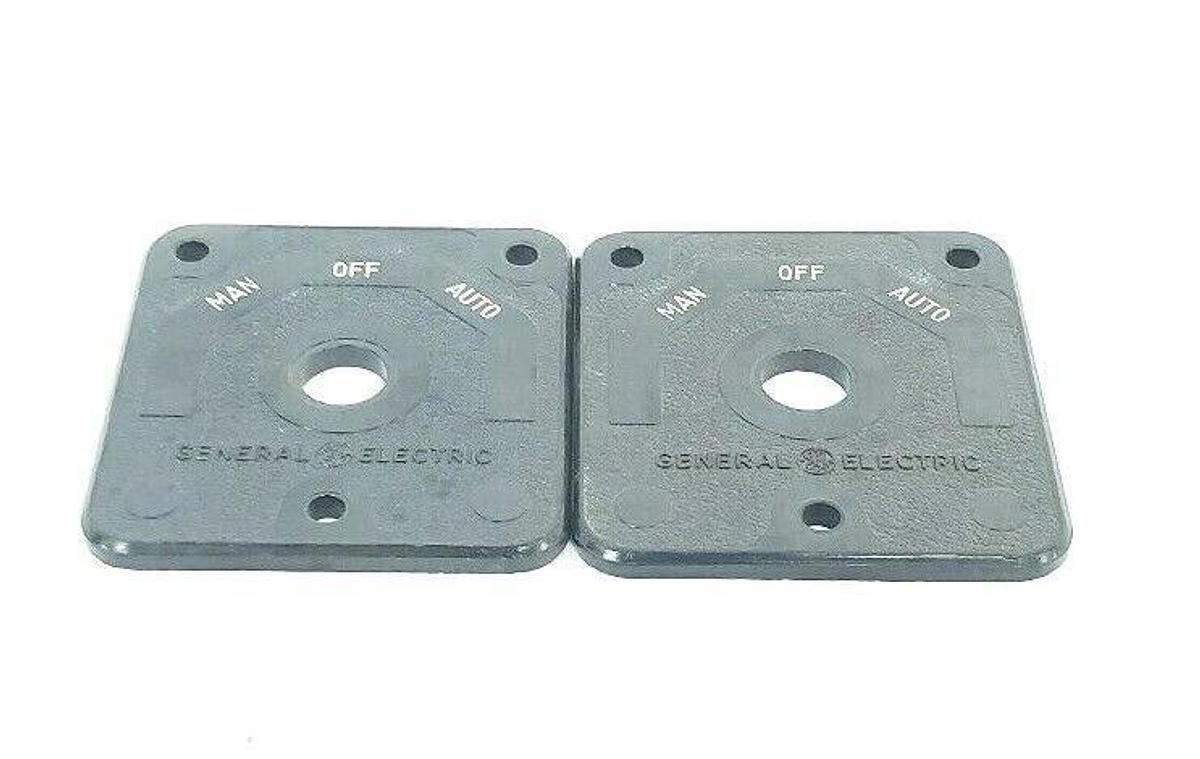 Used LOT OF 2 GENERAL ELECTRIC 6016164P1 MANUAL OFF AUTO SWITCH PLATES