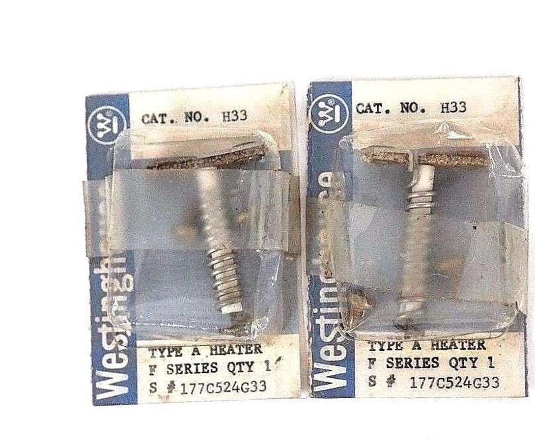 Used LOT OF 2 NEW WESTINGHOUSE 177C524G33 HEATER ELEMENTS CAT. NO. H33 TYPE: A