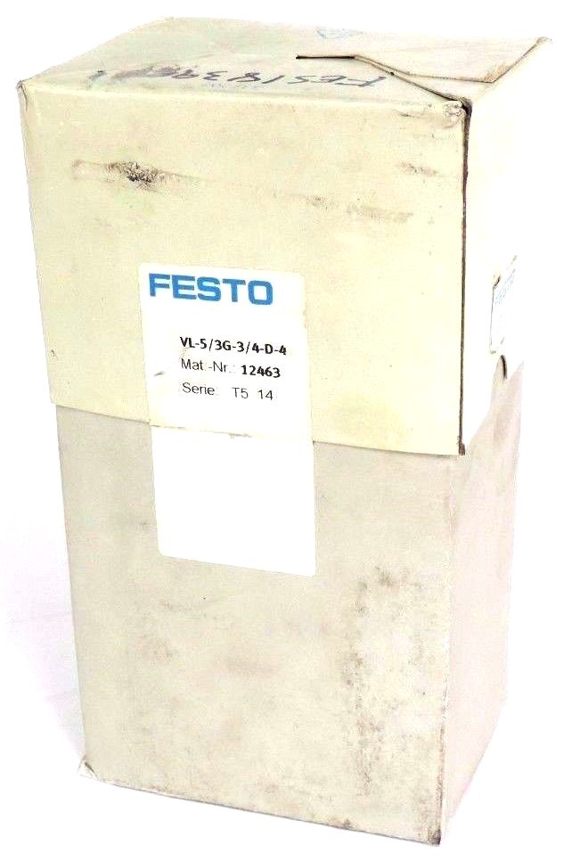 Used NIB FESTO 12463 PNEUMATIC VALVE VL-5/3G-3/4-D-4