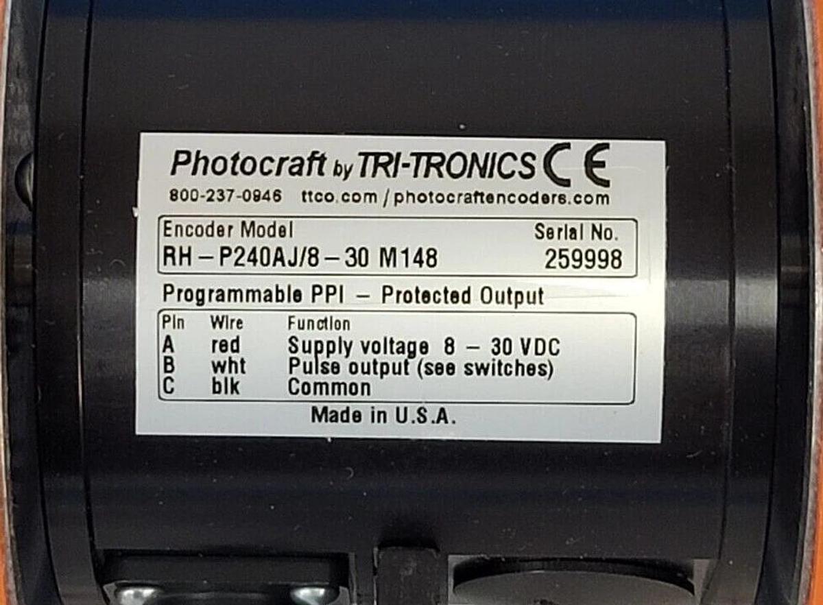Used NIB DATALOGIC 1000019875 TACHOMETER 8-30 VDC SUPPLY POWER 20 FOOT CABLE