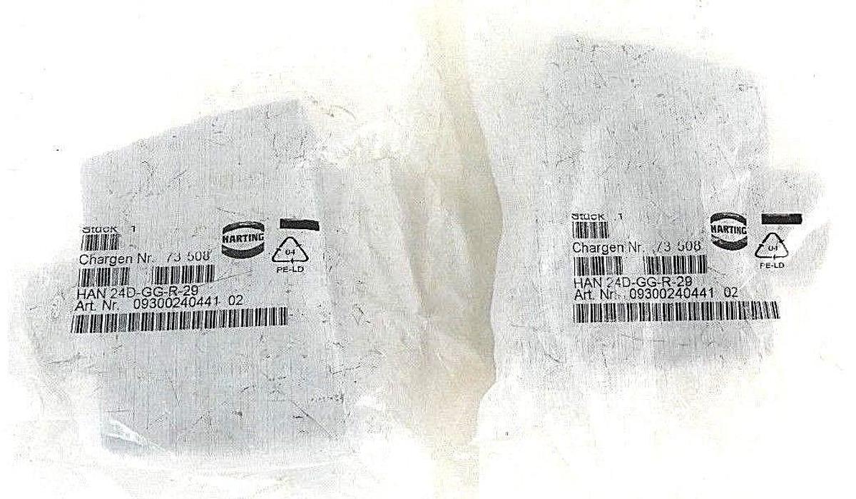 Used LOT OF 2 NEW HARTING 24D-GG-R-29 CORD CONNECTORS 09300240441-02, 73508