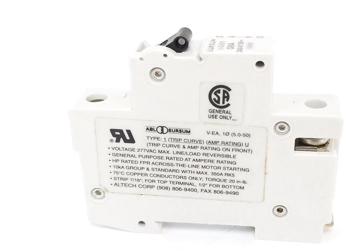 Used SURSUM V-EA51 CIRCUIT BREAKER 8A, G8A, 240/415V, VEA51