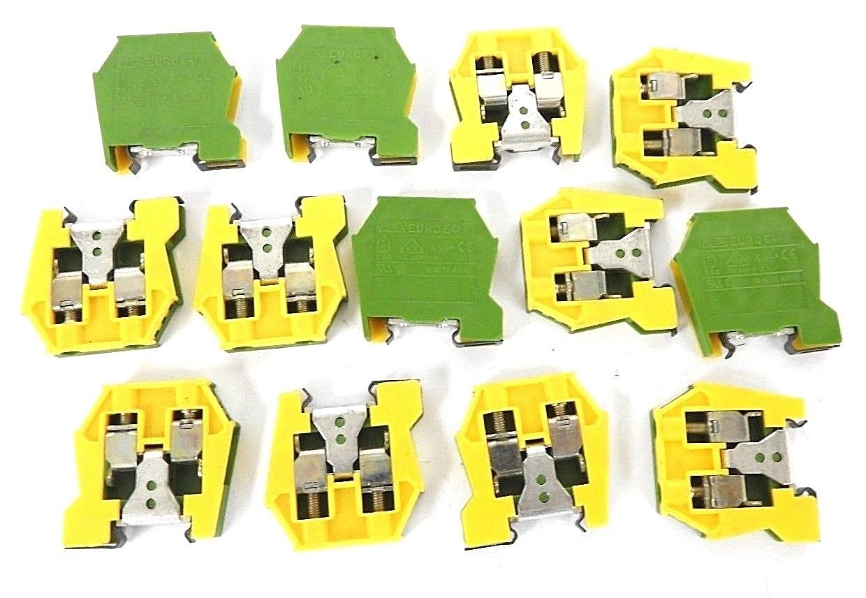 Used LOT OF 13 EURO E4 DIN RAIL BLOCKS E4/15