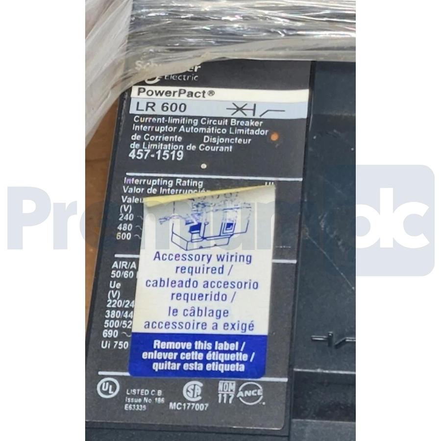 Used Schneider PowerPact LR 600  Circuit Breaker LRL36600U33X-AASO w/MicroLogic 3.3S