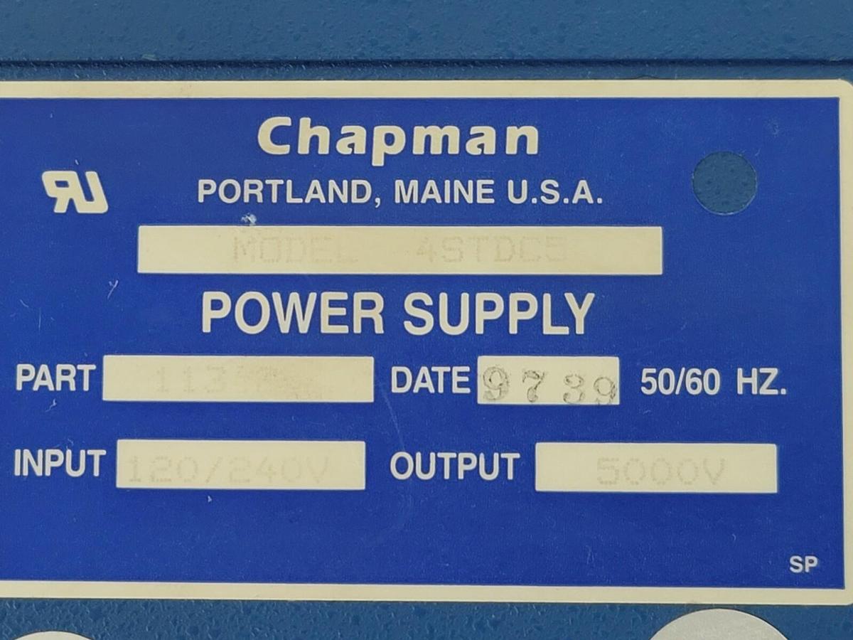 Used CHAPMAN POWER SUPPLY MODEL: 4STDC5 PART: 11342 120/240V 5000V