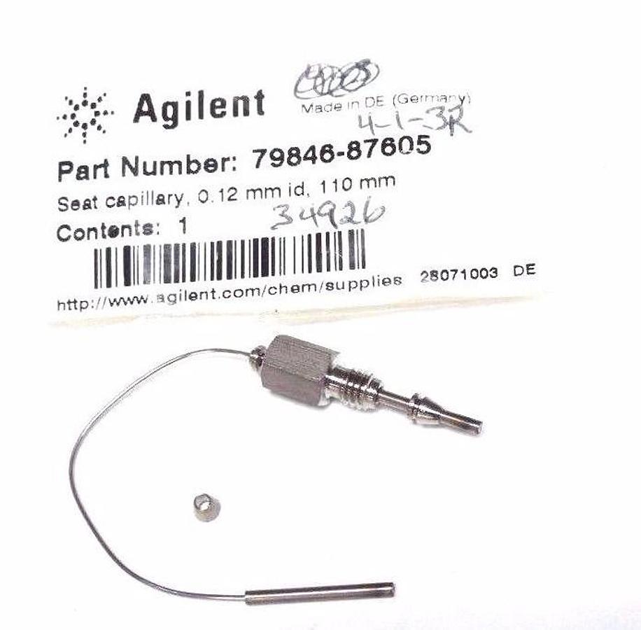 Used NEW AGILENT TECHNOLOGIES 79846-87605 SEAT CAPILLARY 0.12 MM I.D. 110 MM