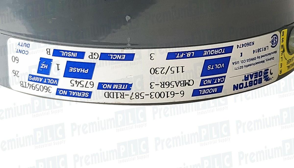 Used NEW BOSTON GEAR DINGS CMBA56R-3 / 67545 DOUBLE C-FACE AC BRAKE 6-61003-587-R1DD