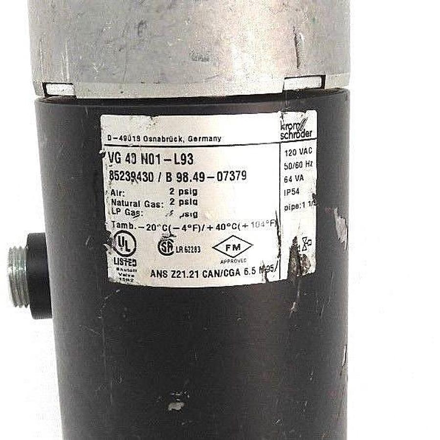 Used NEW KROM SCHRODER VG-40-N01-L93 SOLENOID VALVE, 1 1/2NPT, 85239430, B98.49-07379