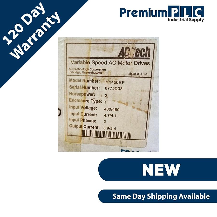 Used NEW AC TECH LENZE M1420BP ADJUSTABLE SPEED AC MOTOR CONTROL 2HP 400/480V