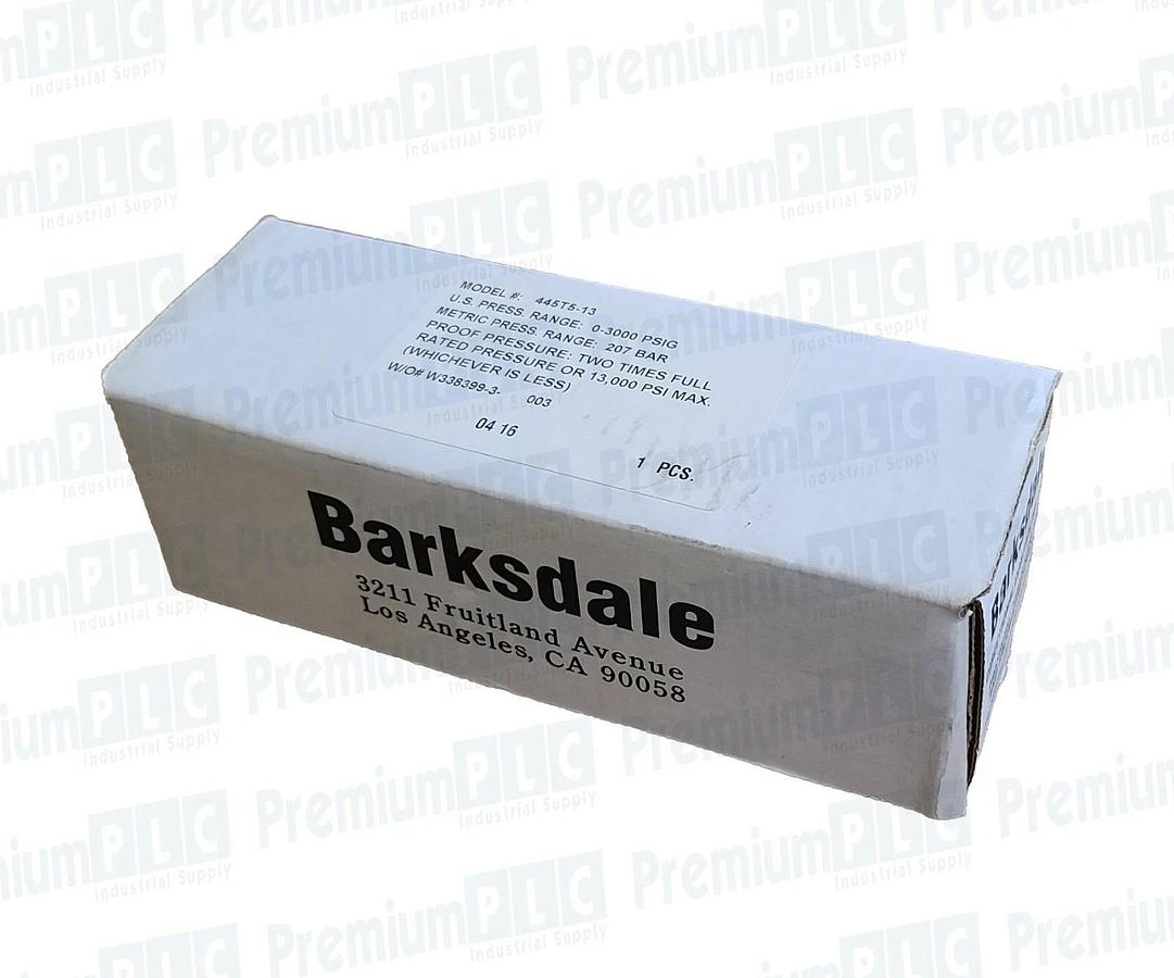 Used NEW BARKSDALE 445 SERIES PRESSURE TRANSMITTER 445T5-13 PRESS. RANGE 0-3000 PSIG