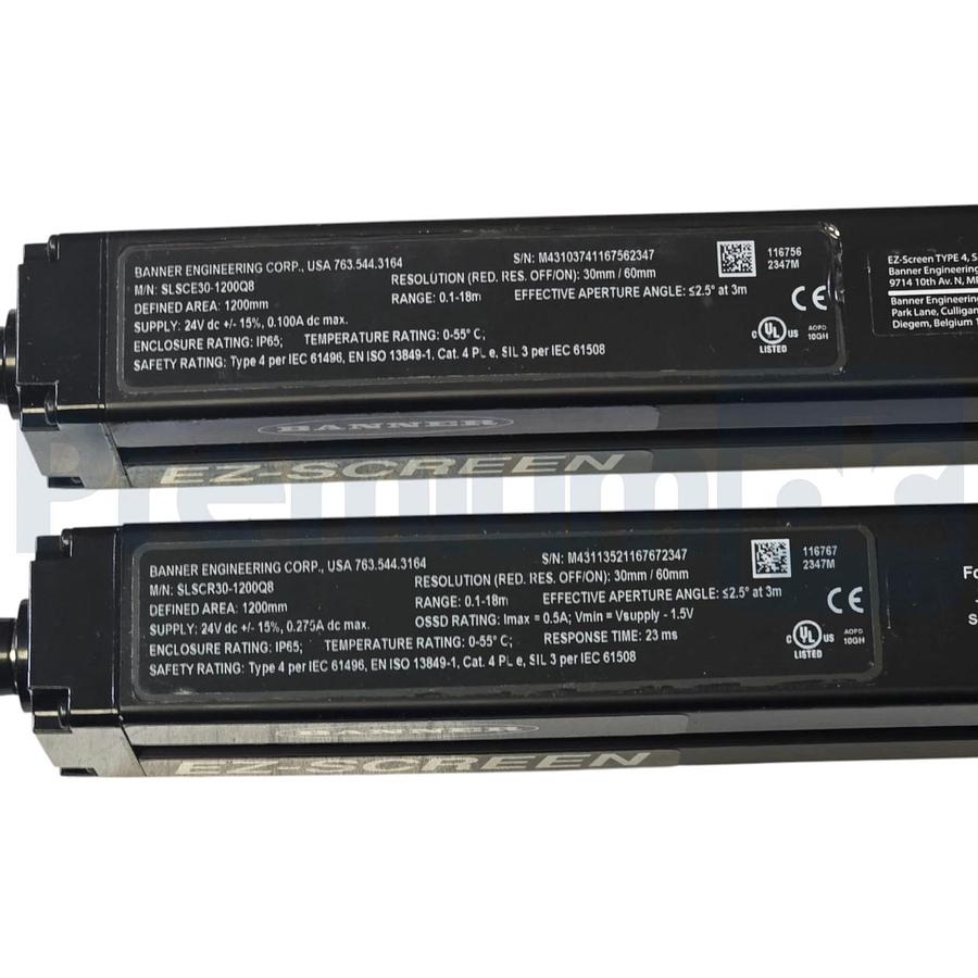 Banner SLSCP30-1200Q88 Cascade Light Curtain Pair Kit 30mm x 1200mm 72450 NSMP