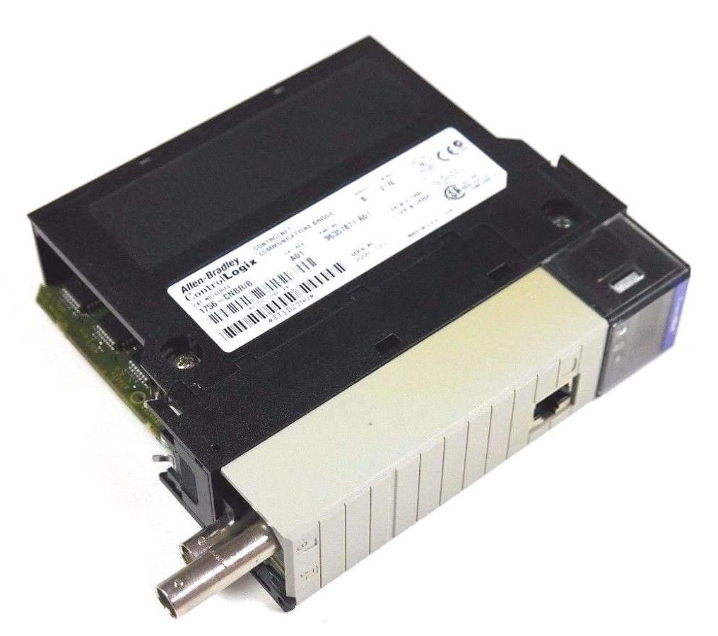 Used ALLEN BRADLEY 1756-CNBR SER. B CONTROLNET MODULE CAT. REV. A01, F/W REV. 2.10