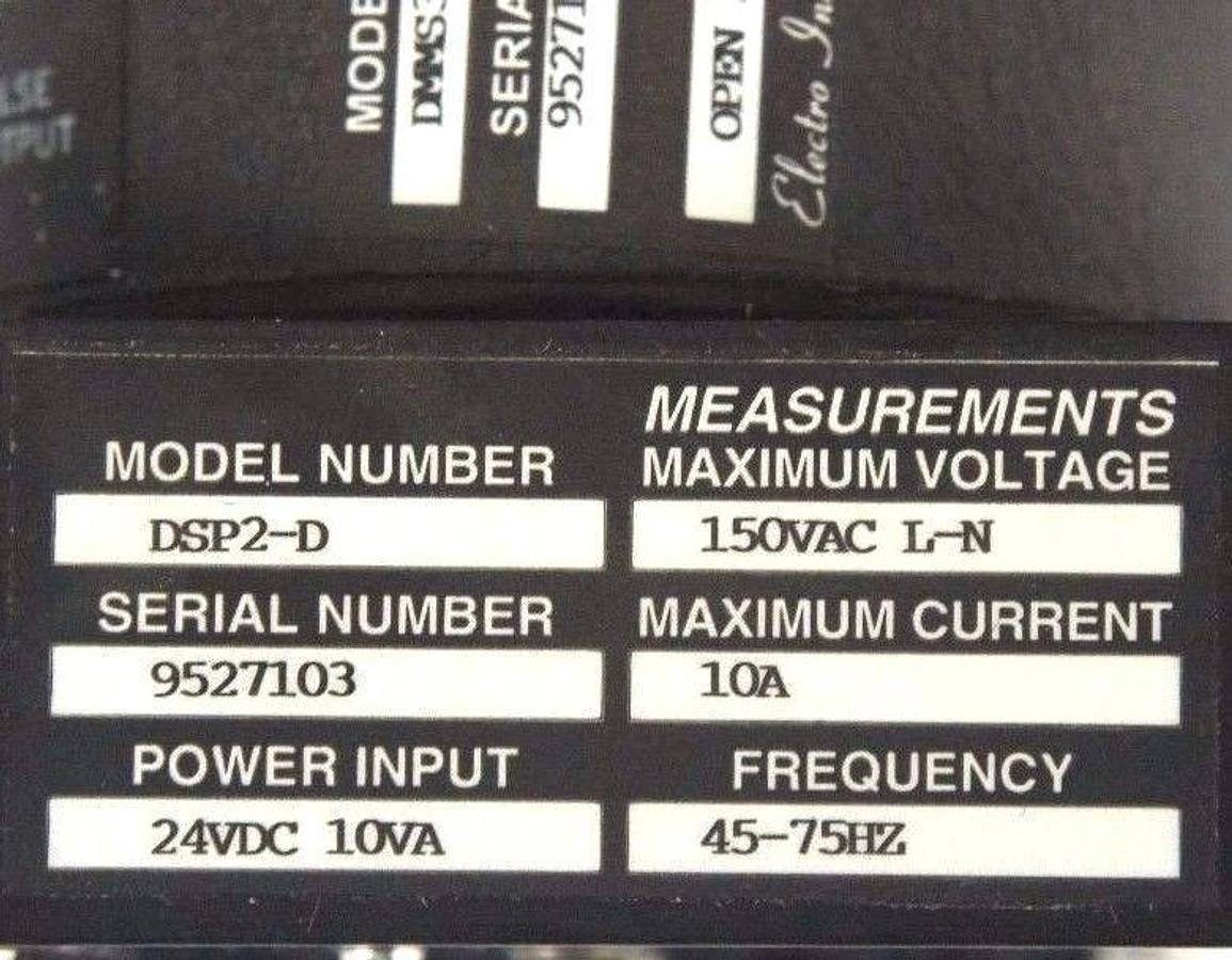 NEW ELECTRO INDUSTRIES DMMS300 POWER METER W/ DSP2-D 24VDC, 10VA, 47-75HZ