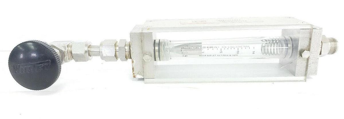 Used BROOKS 1305D08A1B1A FLOW METER 1-14 SCFM AIR R-8M-75-1 S-925-J-202-AAA