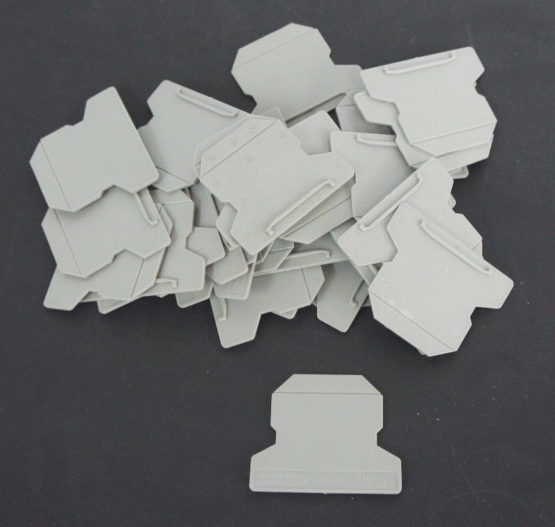 Used BAG OF 30 NEW PHOENIX CONTACT ATP-UK PARTITION PLATE FOR TERMINAL BLOCKS GREY