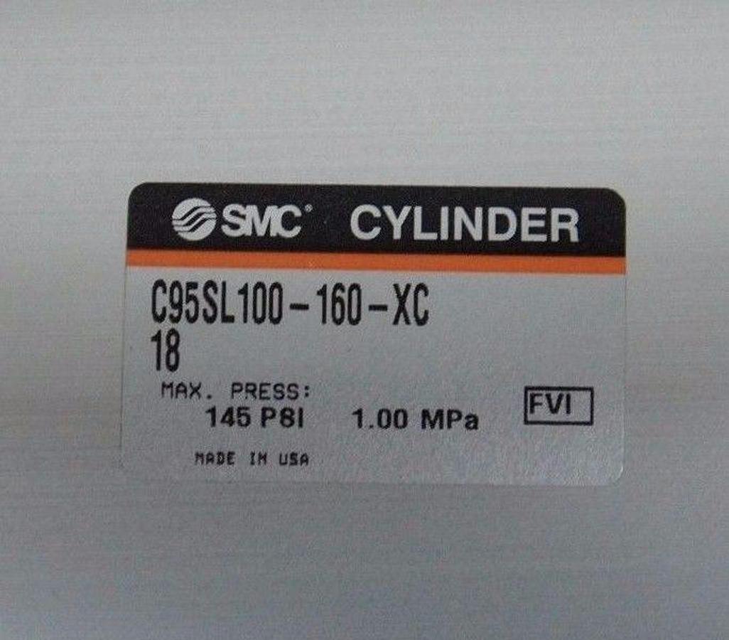 Used NEW SMC C95SL100-160-XC18 CYLINDER C95SL100-160-XC, 145PSI, 1.00MPA