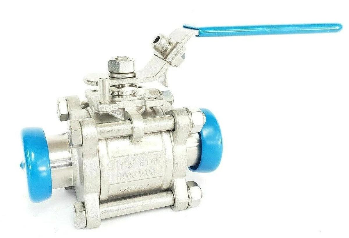 Used VNE APPLETON A3 OD372 BALL VALVE 1-1/2" 316 1000 WOG DN40 NH990 NH350