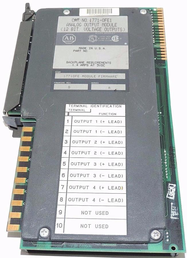 Used ALLEN BRADLEY 1771-OFE1 ANALOG OUTPUT MODULE 1771OFE1, SER. A F/W REV. B