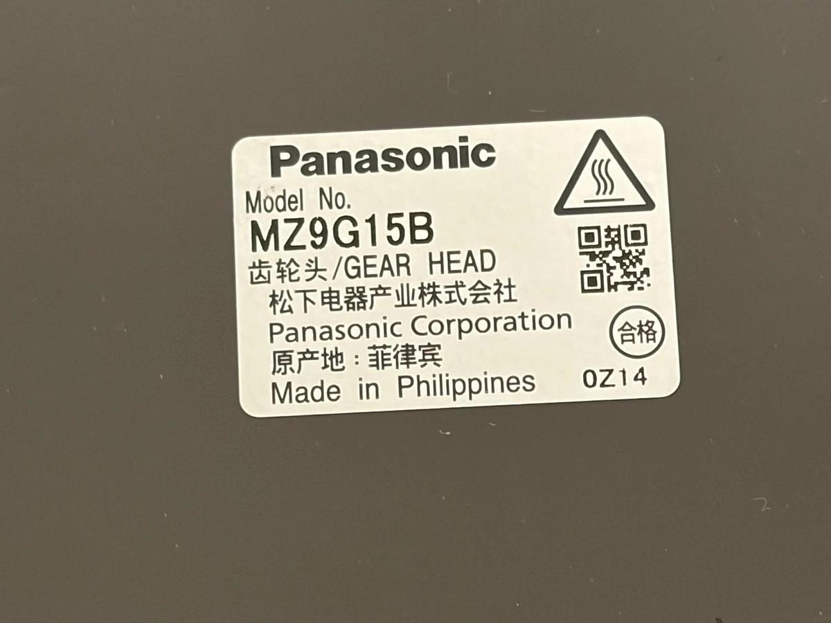 Panasonic M9MZ90GK4YGA Induction Motor with MZ9G15B Gear Head 90W 3 Phase