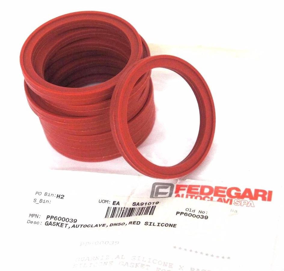Used LOT OF 8 NEW FEDEGARI AUTOCLAVI PP600039 GASKETS RED SILICONE FOR DN50 CLAMPS