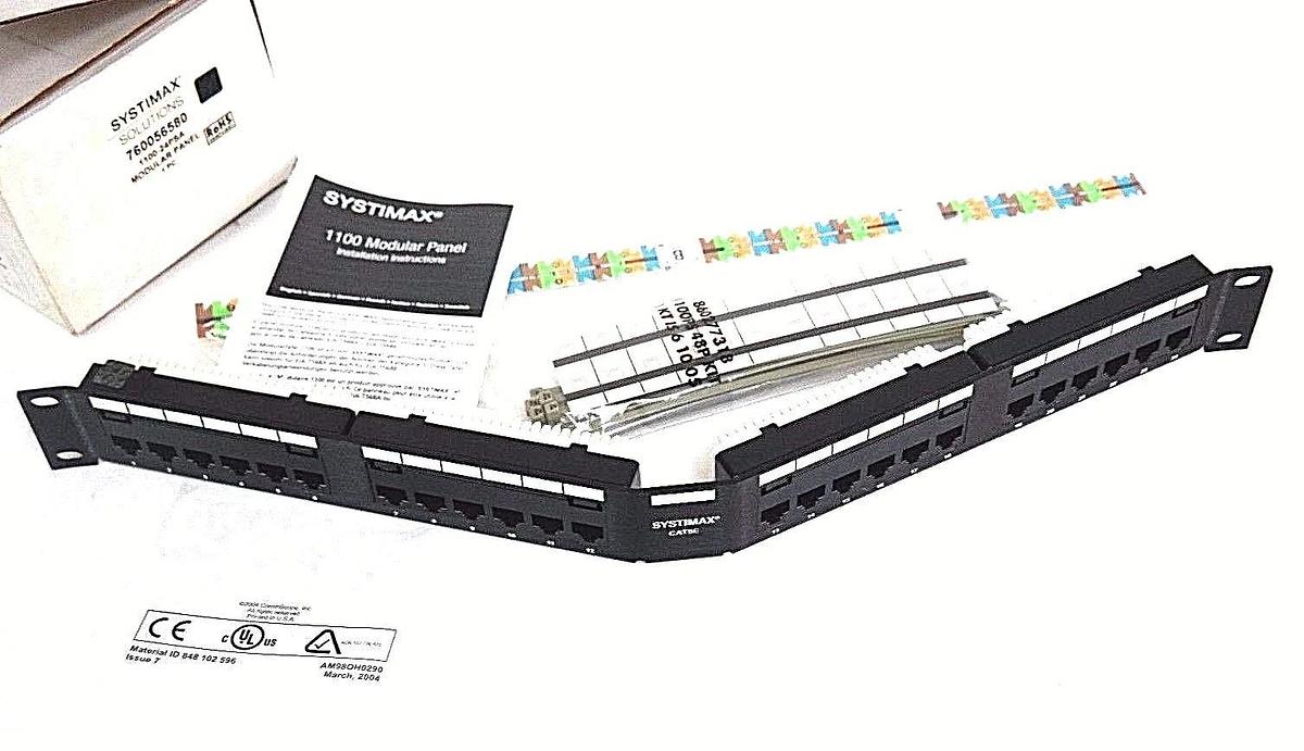Used NIB COMMSCOPE SYSTIMAX SOLUTIONS 1100-24PSA MODULAR PANEL 760056580
