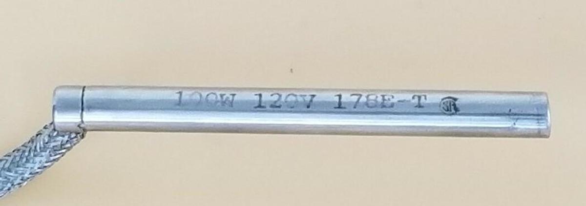 Used OGDEN MXEE02A3040 HEATER CARTRIDGE 178E-T, 100W, 120V