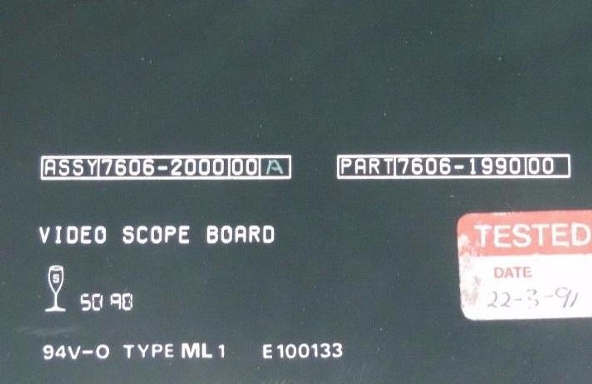 Used CROSFIELD ELECTRONICS 7606-1990 VIDEO SCOPE BOARD ASSY 76062000-00-A