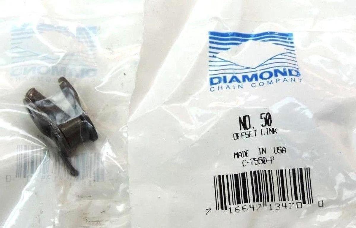 Used LOT OF 19 NEW DIAMOND CHAIN COMPANY NO. 50 OFFSET LINKS C-7550-P