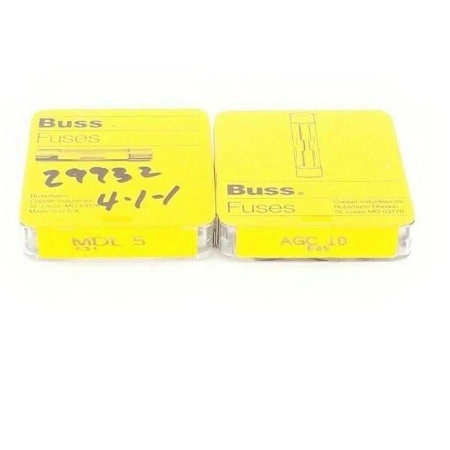 LOT OF 5 NEW COOPER BUSSMANN MDL-5 & (4) AGC-10 FUSES