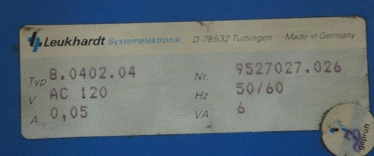 Used LEUKHARDT 8.0402.04 BK MIKRO 4 TIME DELAY RELAY 9527027.026