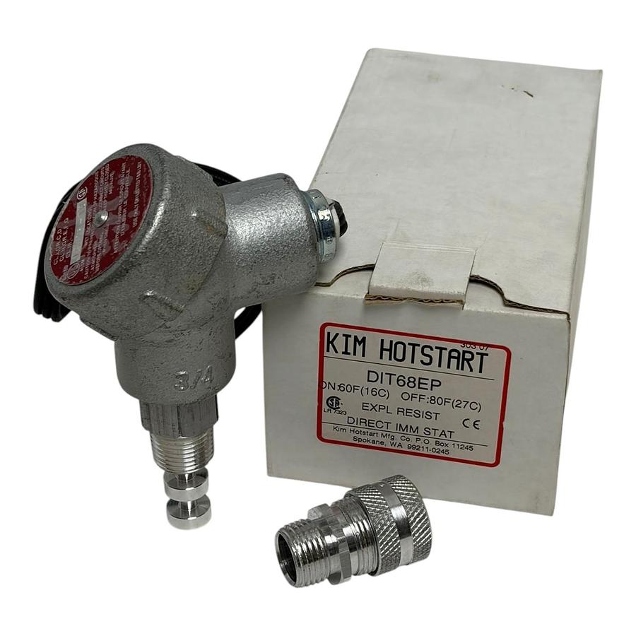 Used Kim Hotstart DIT68EP Direct Immersion Thermostat Switch 60F-80F Expl Resist New