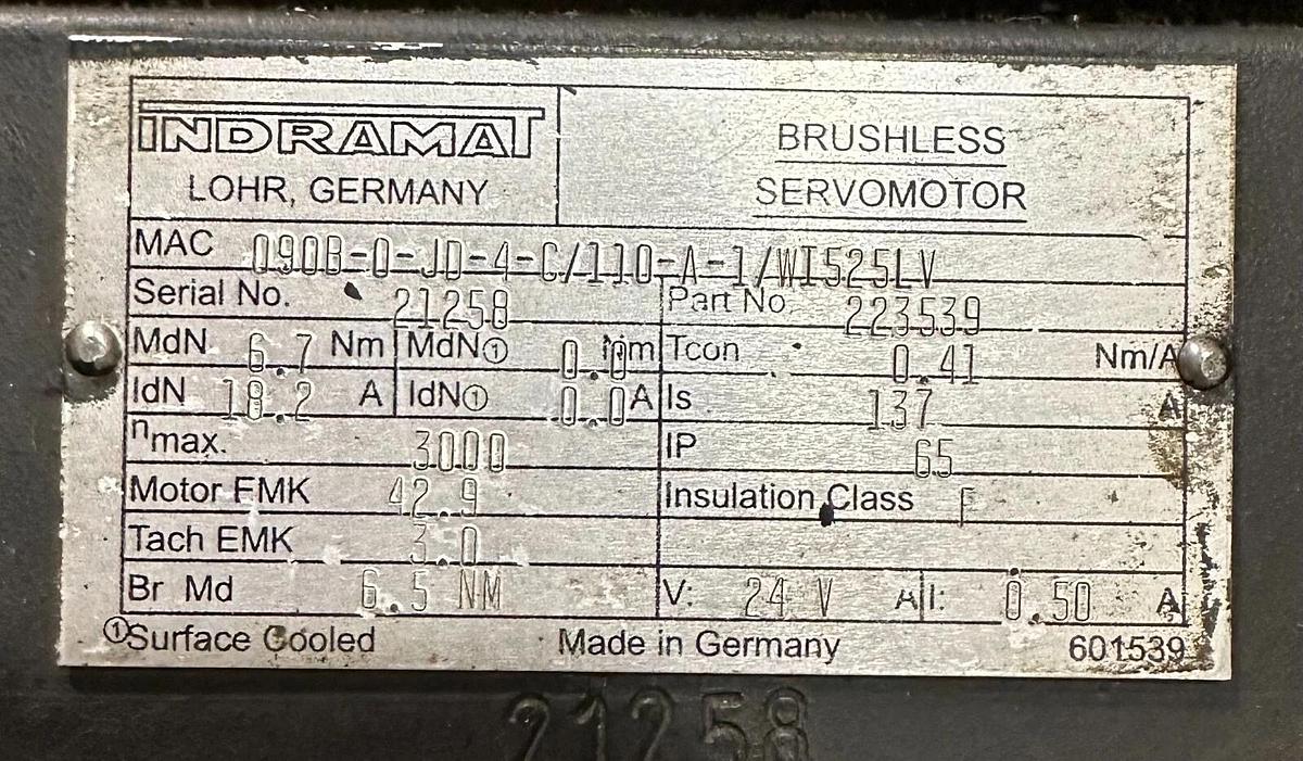 Refurbished REPAIRED INDRAMAT MAC090B-0-JD-4-C/110-A-1/WI525LV SERVO MOTOR 6.7Nm 223539