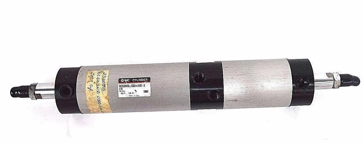 Used SMC NCDGBN50-0300+0100-X C10 CB CYLINDER MAX PRESS. 145 PSI 1.00 MPA