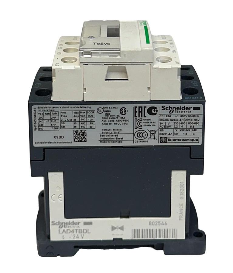 Used SCHNEIDER ELECTRIC LC1D09BD TeSys CONTACTOR LC1D09 24VDC COIL 9A 3-POLE NSMP