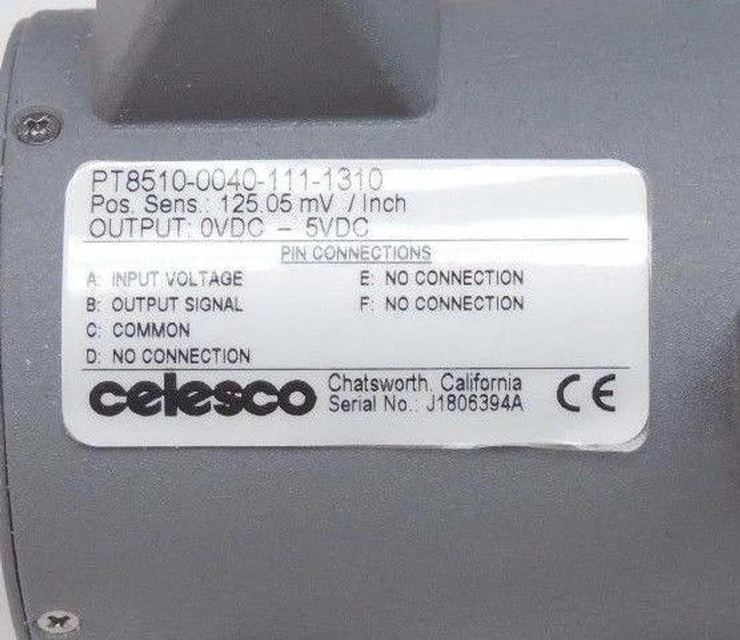 NIB CELESCO PT8510-0040-111-1310 POSITION TRANSDUCER 0.002-5.004VDC, 40" RANGE