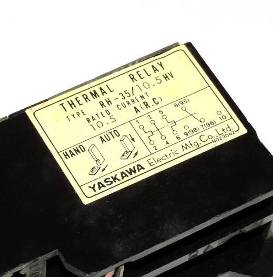 Used YASKAWA RH-35/10.5HV THERMAL RELAY, 10.5 A, RH-35