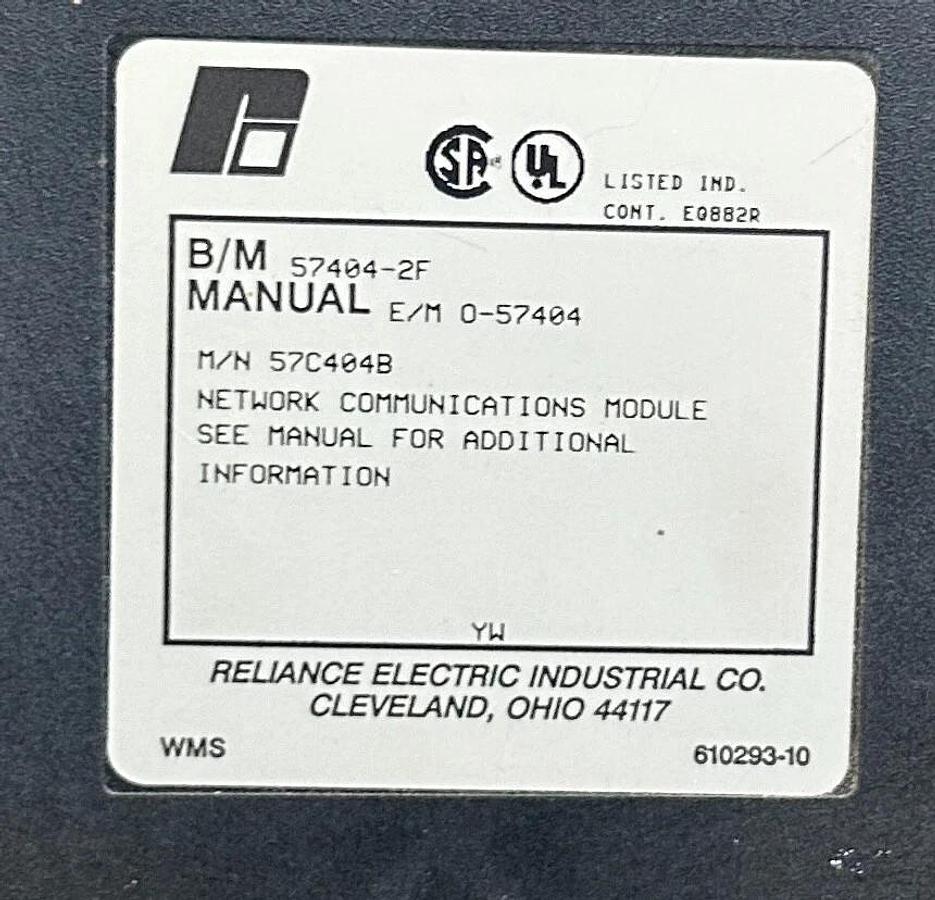Used RELIANCE ELECTRIC 57C404B / 57C404 AUTOMAX NETWORK COMMUNICATION MODULE USNP