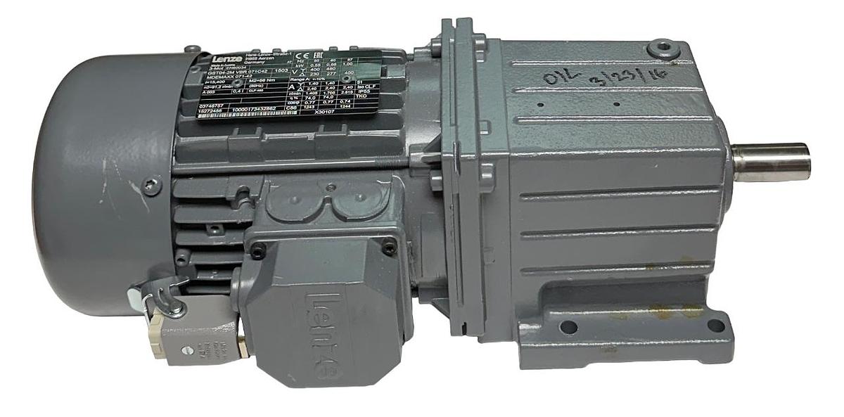 Used LENZE GST04-2M VBR 071C42 / MDEMAXX 071-42 / 15272455 HELICAL GEAR MOTOR USNP