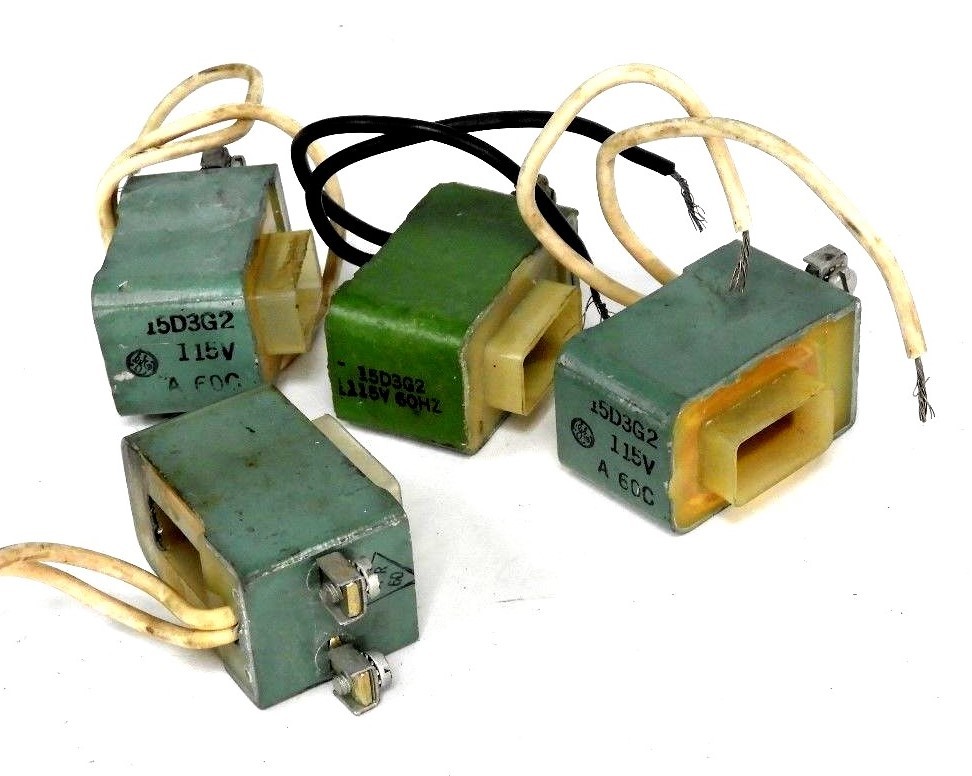 Used LOT OF 4 GENERAL ELECTRIC 15D3G2 COILS 115V, 60HZ