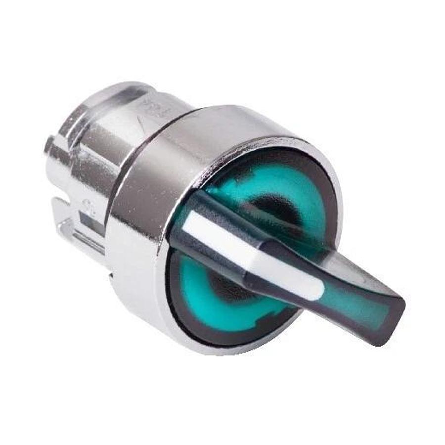 Used NEW TELEMECANIQUE ZB4BK1433 2POS GREEN ILLUMINATED SELECTOR SWITCH HEAD