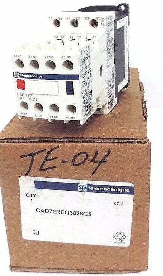 Used NIB TELEMECANIQUE CAD72REQ3828G5 CONTROL RELAY 600 VAC, 10 AMP