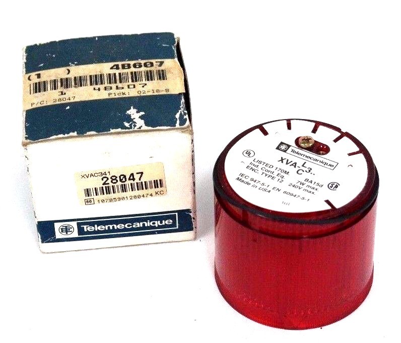 Used NIB TELEMECANIQUE XVAC341 STACK LIGHT STEADY RED LENS