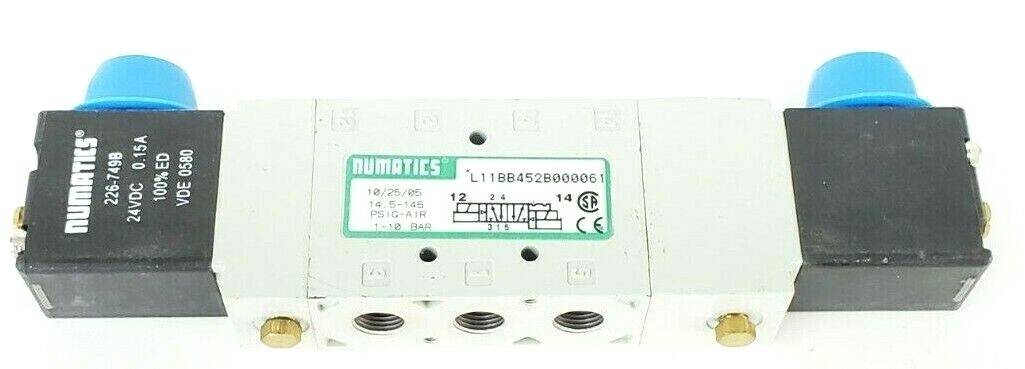 Used NEW NUMATICS L11BB452B000061 L SERIES SOLENOID VALVE 14.5-145 PSIG-AIR 226-749B
